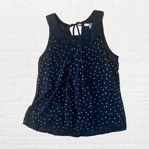 LC Lauren Comrad sleeveless blouse with beaded lapel accent